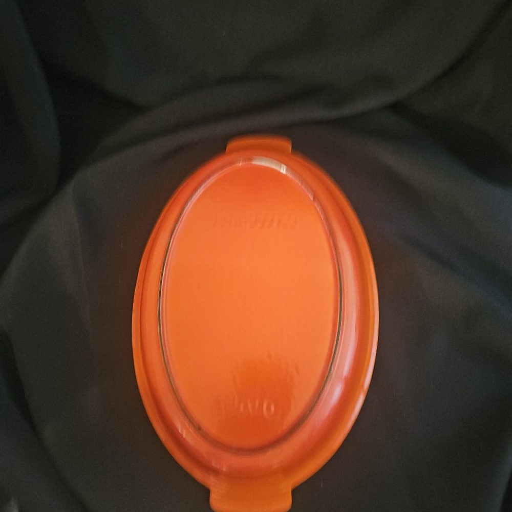 Vintage Prizer Ware flame orange cast iron enamel Oval baking dish - Picture 8 of 14